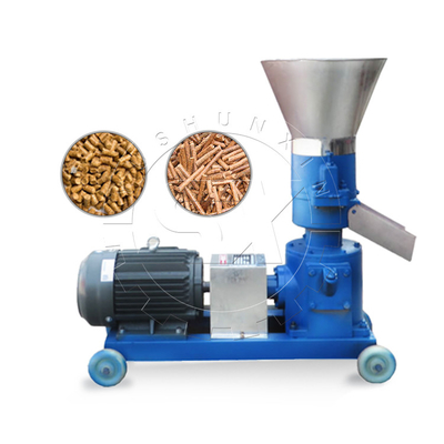 Pelletizer de esterco de aves de capoeira 380V ajustável Flat Die Chicken Poop Pellet Making Machine