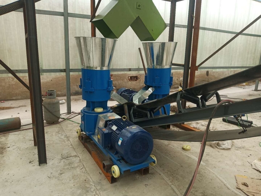 Pelletizer de esterco de aves de capoeira 380V ajustável Flat Die Chicken Poop Pellet Making Machine