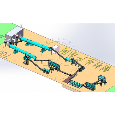 Equipamento de produção de fertilizantes orgânicos para esterco de aves de capoeira de alta capacidade de 1 a 8 t/h