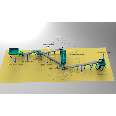Equipamento de produção de fertilizantes orgânicos para esterco de aves de capoeira de alta capacidade de 1 a 8 t/h