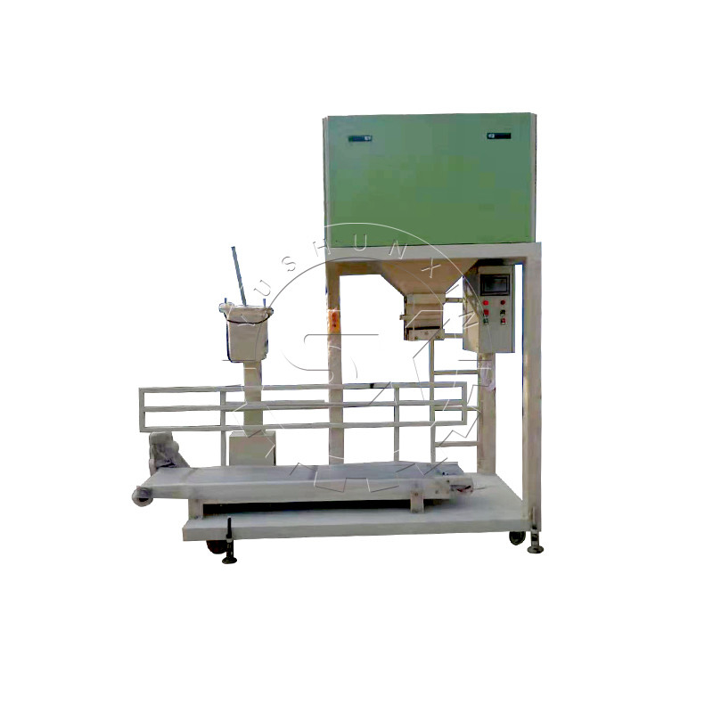 Máquina de embalagem automática de tipo saco de vedação traseira para integração de pellets de resíduos animais