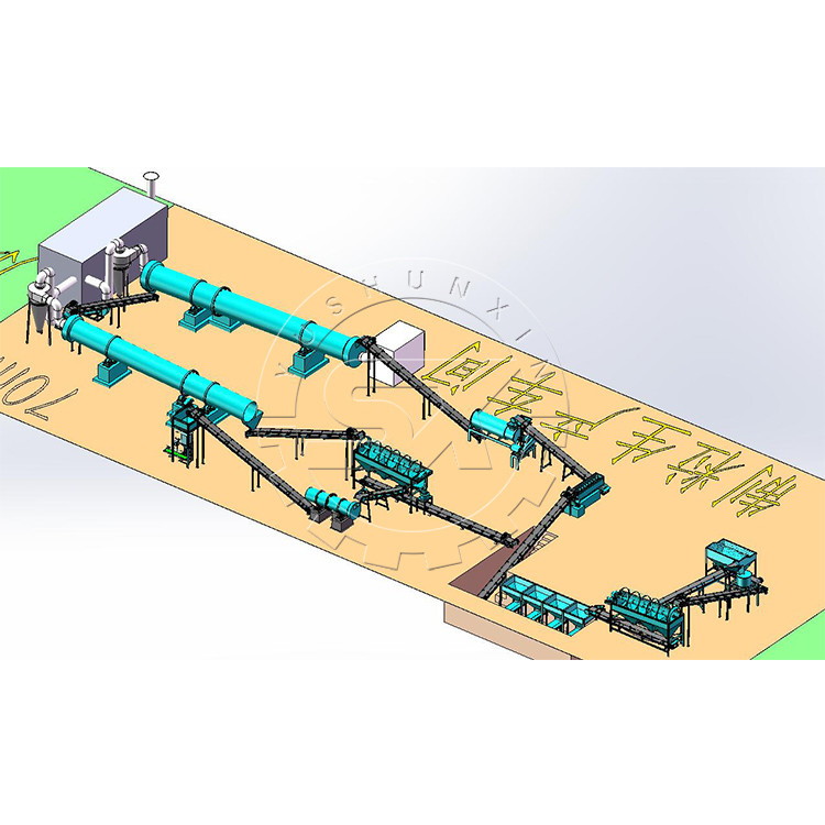 Equipamento de produção de fertilizantes orgânicos para esterco de aves de capoeira de alta capacidade de 1 a 8 t/h